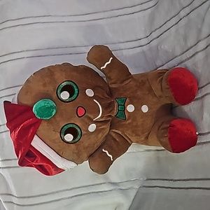 VINTAGE GINGERBREAD IDEAL TOYS DIRECT PLUSH BROWNS RED CHRISTMAS STUFFED